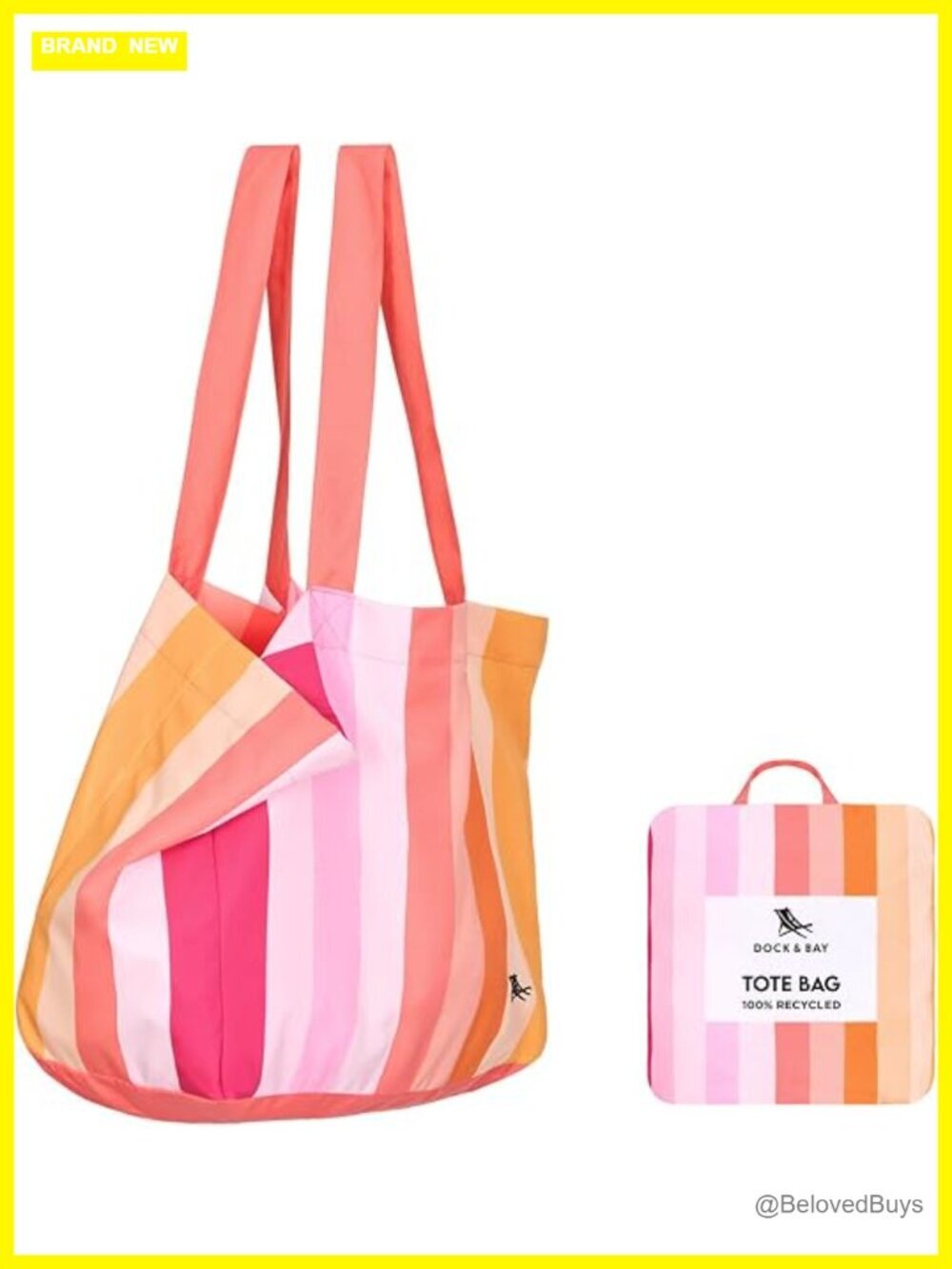 Everyday Beach Tote Bag - Reusable Carrier Bag - Holds 10kg - Recycled
